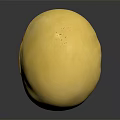 Ripe Yellow Oval Melon With Longitudinal Crack On Reflective Black Surface 3d model