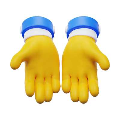 Game and Movie Character With Yellow Gloves Blue Cuffs And White Parts 3d model