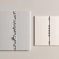 Modern Wall Hangings on Gray and White Panels with Vertical Square and Line Designs