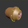Golden Mechanical Equipment With Shiny Metal Casing Bolted Design And Turbine Structure