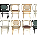 Modern Leisure Chairs With Multiple Styles Various Colors Woven Back And Padded Seat 3d model