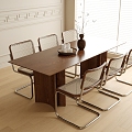 Modern Dining Table and Chair Combination Dining Chair Single Chair 3d model