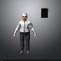 3D Male Character Standing Wearing White Shirt Tie Safety Helmet With Clipboard