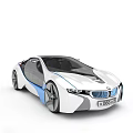 BMW Futuristic Concept Car With White Body And Blue Accents Design