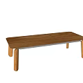 Minimalist Wooden Dining Table With Sleek Rectangular Top And Sturdy Legs 3d model