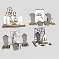 Elegant Jewelry Display Stands With Necklaces Rings Bracelets And Modern Showcase Designs