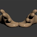 Elegant Golden Hand Shaped Heart Decorative Ornament Set for Modern Home Decor Accent
