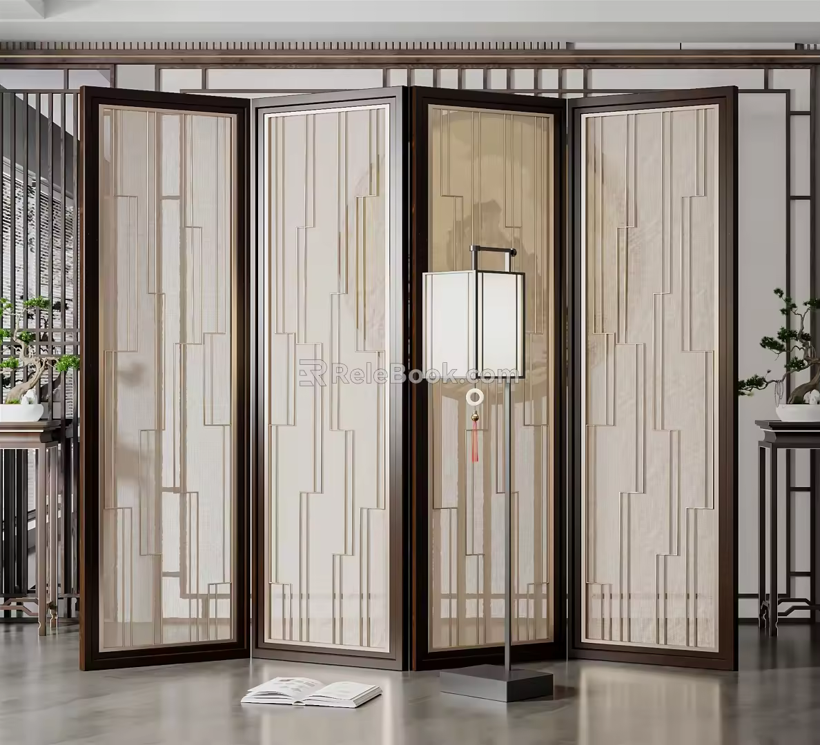 New Chinese Style Screen Partition 3d model