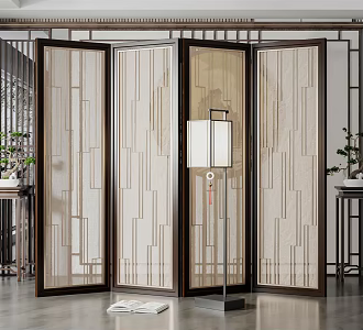 New Chinese Style Screen Partition 3d model