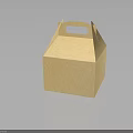 Light Brown Kraft Paper Storage Box With Handle For Home Organization 3d model