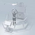 Interactive VR Experience Platform With Hexagonal Design Large Screen And Control Panel