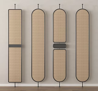 Modern rattan screen partition 3d model