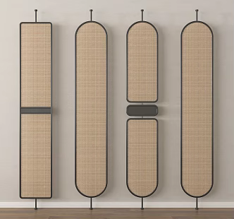 Modern rattan screen partition 3d model