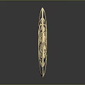 Golden Intricate Star Shaped Geometric Structure With Nested Wireframe Design On Dark Background