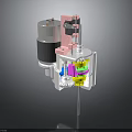 3D Model Mechanical Device Internal Structure With Motor Gears And Colored Components