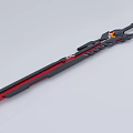 Modern Black and Red Blade Weapon with Sleek Futuristic Design and Decorative Details