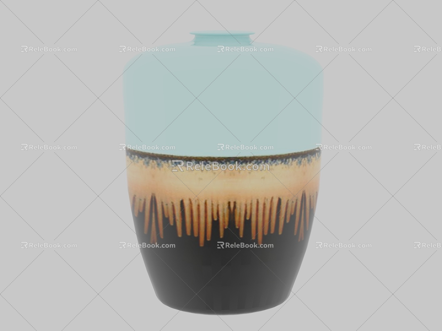 New Chinese Style Simple Plain Pattern Large Ceramic Jar Ancient Thin Mouth Big Belly Bottle 3d model