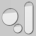 Modern Round And Oval Mirrors With Black Frames In Different Sizes For Interior Design