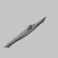 Gray Military Submarine Water Vessel With Vintage Exterior And Structural Design