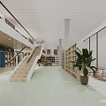 Modern Library Hall 3d model