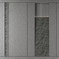 Modern Gray Sofa Backdrop Wall With Vertical Slats And Stone Texture