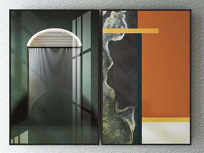 Modern Decorative Wall Art With Arched Structure Abstract Geometric Patterns And Colorful Textures 3d model