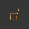 Natural Bamboo Outdoor Bench with Yellow Finish Backrest and Armrests Design
