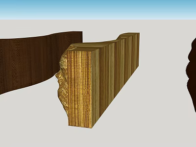 Wooden Building Exterior Wall With Intricate Carved Details And Vertical Panels 3d model