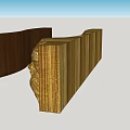 Wooden Building Exterior Wall With Intricate Carved Details And Vertical Panels