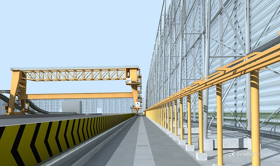 Modern Open Kitchen Interior Design With Island Counter And Appliances 3d model