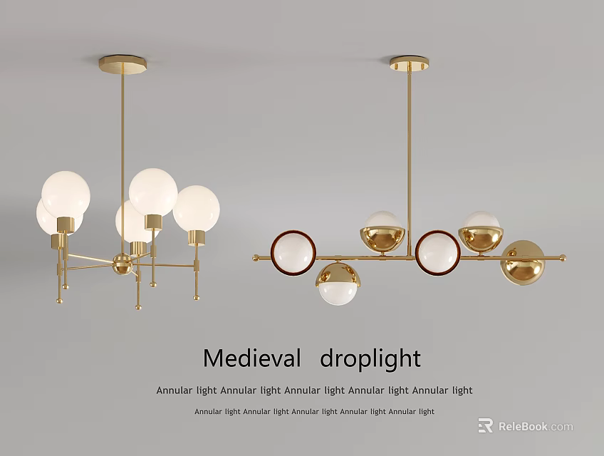 Medieval Droplight In Antique Style With Arc Shape And Elegant High Light 3d model