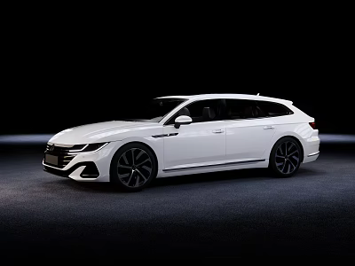 White Modern Station Wagon Featuring Sleek Design Aerodynamic Body And Alloy Wheels 3d model