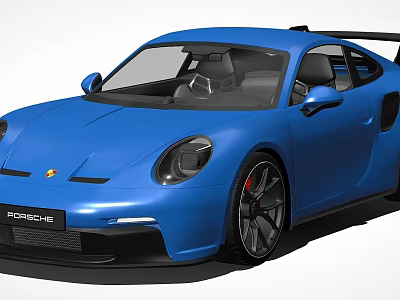 Blue Porsche Sports Car Featuring Sleek Design And Aerodynamic Exterior Features 3d model