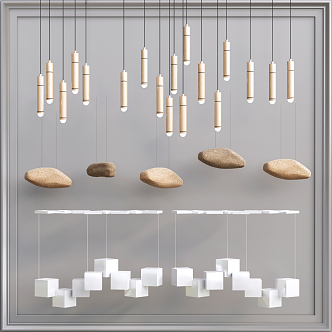 Modern chandelier luminaire combination 3d model