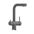 Matte Black Modern Kitchen Faucet With Dual Handles And Swivel Spout Design