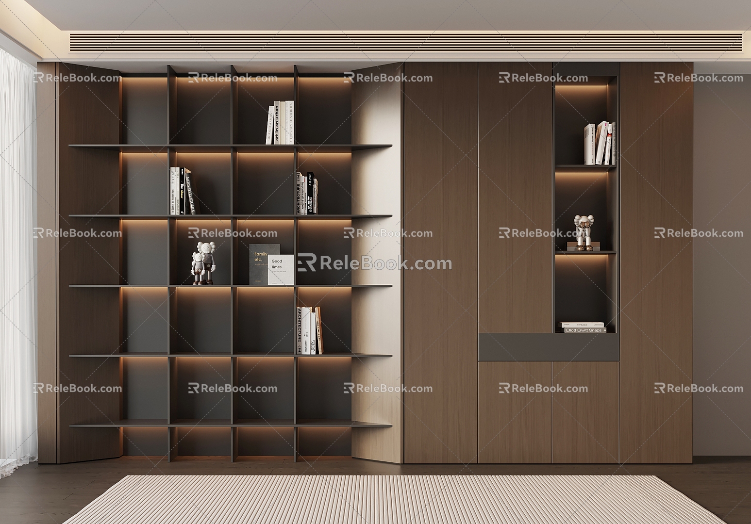 Italian Minimalist Bookcase 3d model