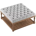 Cozy Gray Sofa Bench With Wooden Legs Upholstered Seat And Knitted Blanket