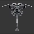 Silver White Mechanical Flying Robot With Red Accents And Detailed Leg Structure