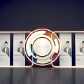 Modern Person Display Boards With Circular PULSE Logo And Lighting Effect