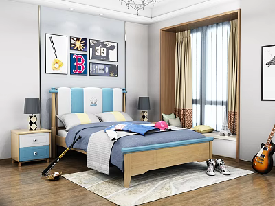 Nordic Children's Bed 3d model Nordic Children's Bed 3d model