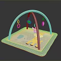 Baby Play Gym Activity Mat with Arched Frame Hanging Toys and Giraffe Design