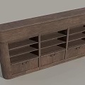 Classic Wooden Wine Cabinet With Multiple Open Shelves And Cabinet Doors