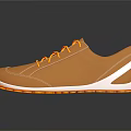 Stylish Shiny Brown Casual Shoes With Orange Laces And White Soles