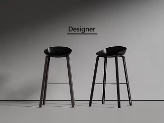 Modern Bar Chair Acrylic Bar Chair 3d model