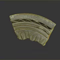 Blue Decorative Household Item With Curved Wave Pattern And Layered Texture