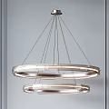 Modern Pendant Lights With Ring Shaped Metal Frames And Glass Details For Interior