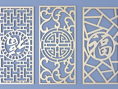 Chinese-style openwork window pane lattice openwork carved flower model