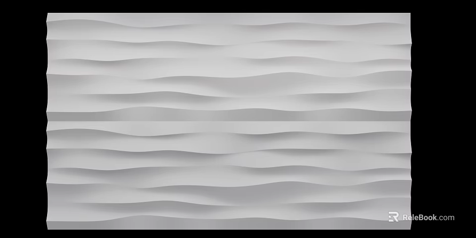 White Wavy 3D Textured Background Wall Design For Modern Home Interior 3d model