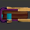 Purple Book Shaped Decorative Lifestyle Accessory With Gold Ornamental Straps And Buckles