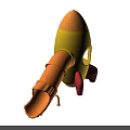 Rocket Shaped Playground Slide Equipment With Yellow Orange And Red Design 3d model